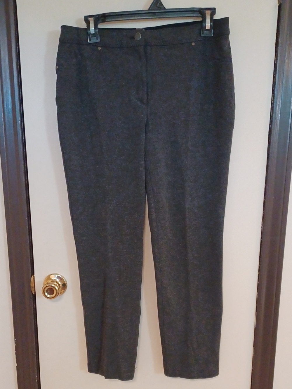 Chico's Charcoal Straight-Leg Ponte Knit Pants